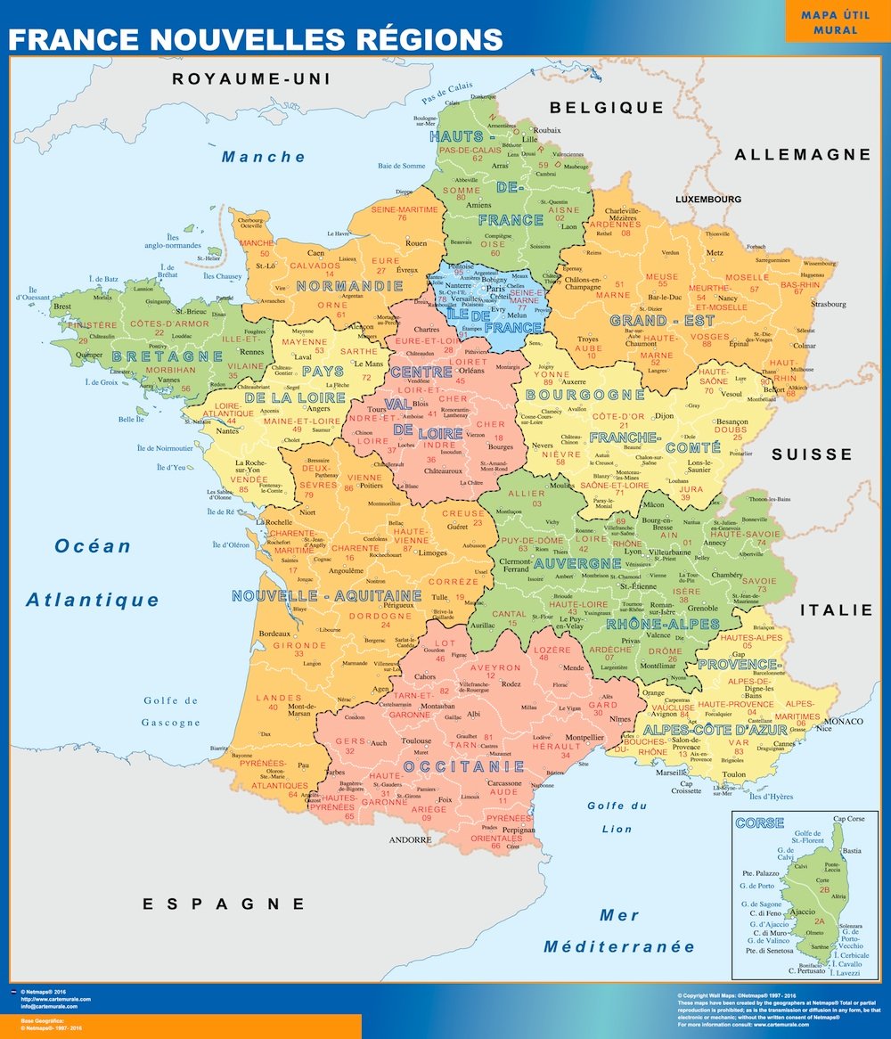 Carte murale France