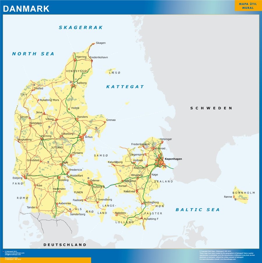 Carte Magnétique Danemark