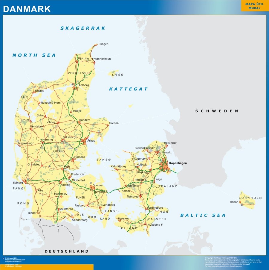 Carte Magnétique Danemark